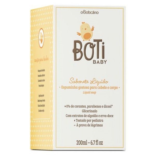 O BOTICÁRIO Boti Baby Sabonete Líquido Cabelo e Corpo 200ml