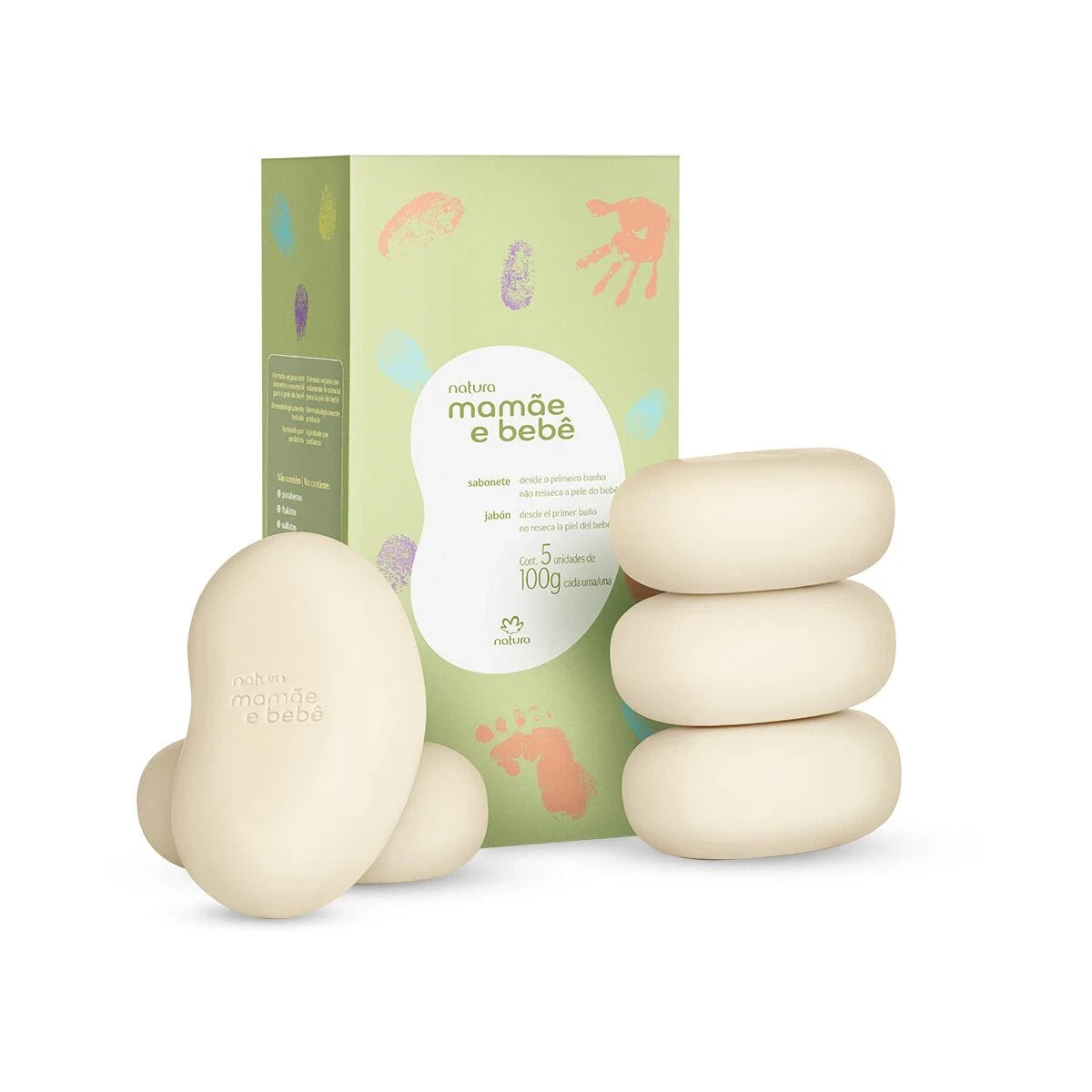 Sabonete em barra/cada Natura MAMÃE E BEBÊ 5 unidades 100 G - 5 unidades de 100 g cada-