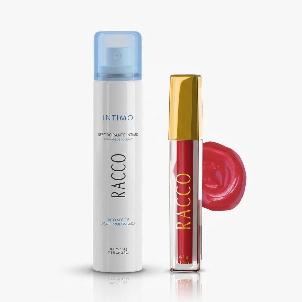 Desodorante Íntimo Jato Seco Racco 100ml – Frescor e Conforto para a Região Íntima e ganhe um batom líquido luzes