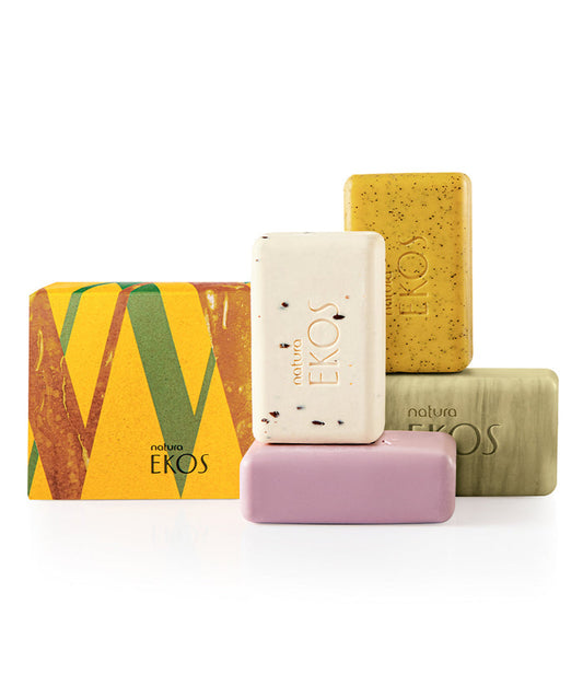 Conjunto de Sabonetes Ekos: Castanha, Andiroba, Açaí & Maracujá – 4x100g | Sabonetes Veganos com Bioativos da Amazônia