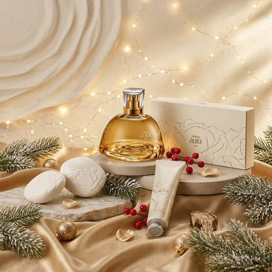 Kit Aura Alba Natura embalada para presente neste Natal