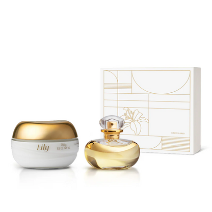 Kit O Boticário Lily Creme Hidratante Acetinado 250g + Lily Perfume 75ml