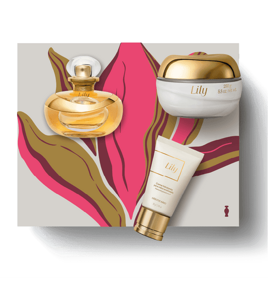 Kit O Boticário Lily Eau De Parfum+ Lily Creme Hidratante Acetinado+ Lily Creme Hidratante Acetinado Para Mãos