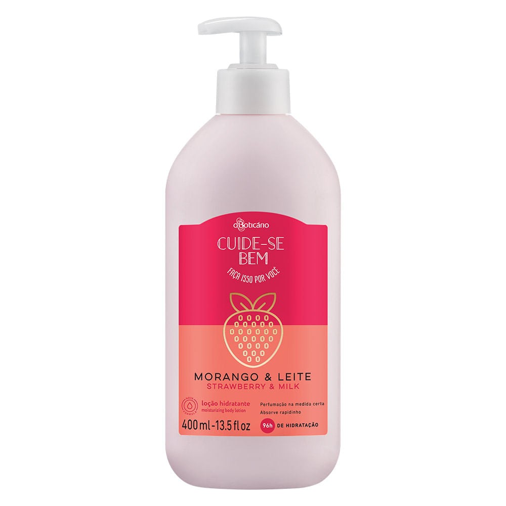 O Boticário Cuide-se Bem Loção Hidratante Morango &amp; Leite 400ml