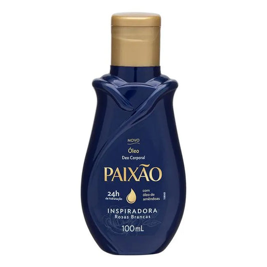 Óleo Corporal Paixão Inspiradora Rosas Brancas 100ml – Hidratação 24h com Óleo de Amêndoas e Ação Desodorante