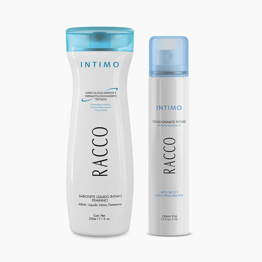 Kit Íntimo Racco – Higiene Feminina Completa com Sabonete Líquido e Desodorante Jato Seco